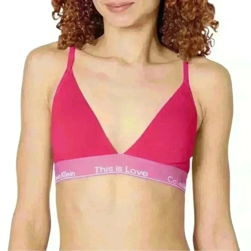 Calvin Klein Women's This is Love Lightly Lined Triangle Bra, Size M